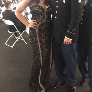 Alyce Paris long Black Lace Dress